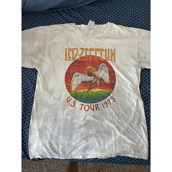 Fruit Of The Loom Large Vintage 90s LED Zeppelin T Shirt 1975 US Tour 90's - Picture 1 of 5